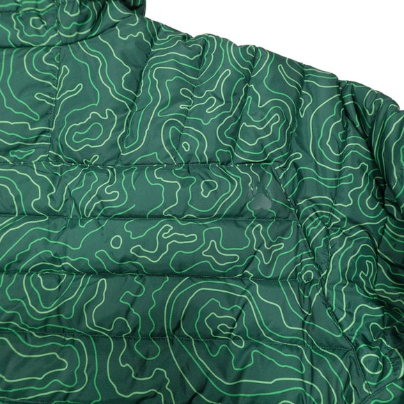 DULUTH ALASKAN HARD GEAR Mens 2XL Green Topographic Print Full Zip Puffer Jacket - Picture 4 of 7